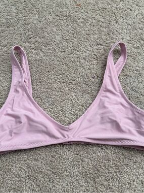 aerie Light Pink Bikini Top - Simple V-Neck Swim Bralette